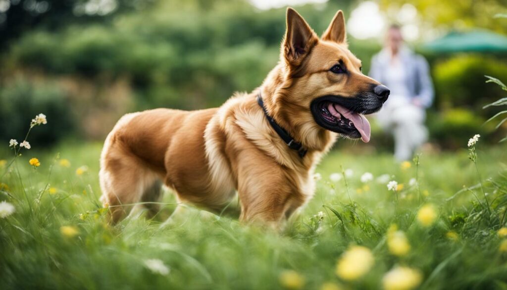 Dog playing in a calm environment