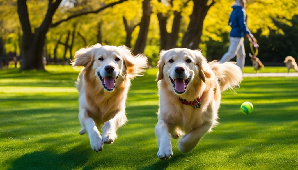 Dog playing in a park