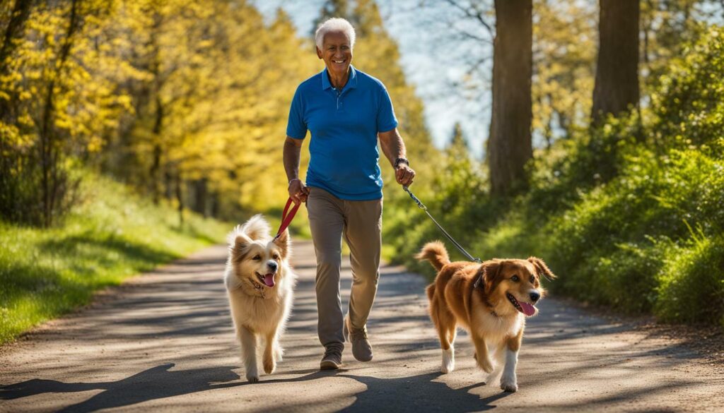 Senior dog exercise