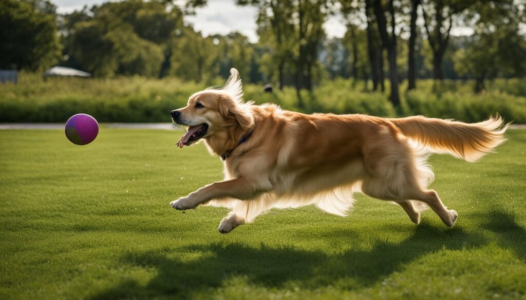 dog playing in a park