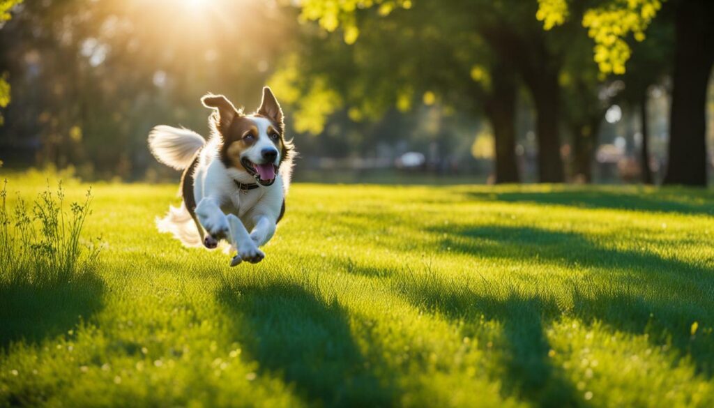 dog playing in the park