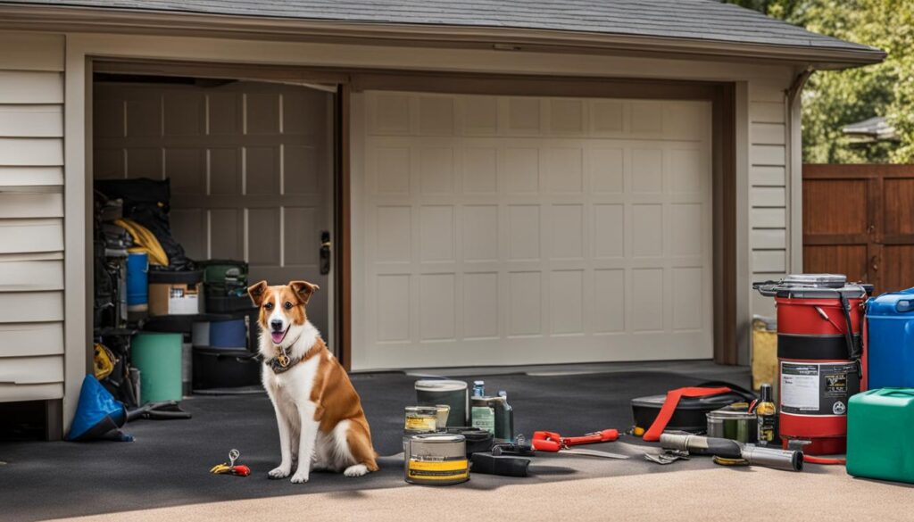 dog safety in the garage