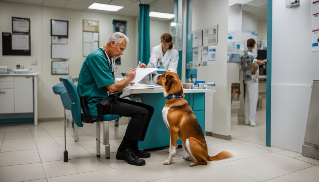 dog with vet