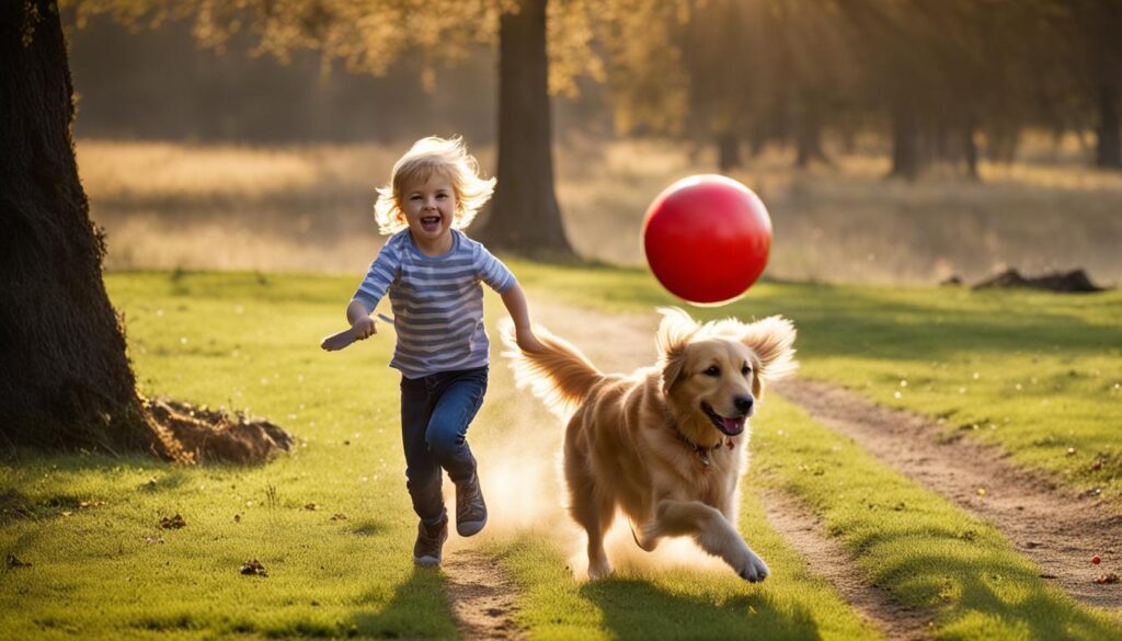 dogs playing fetch